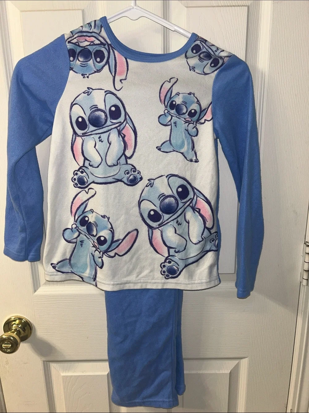 Blue Character-Print Kids Pajama Set - Long Sleeve Top & Pants